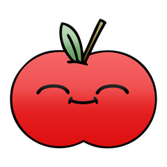 gradient shaded cartoon red apple