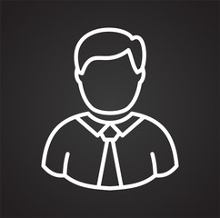 Person icon on background for graphic and web design. Simple vector sign. Internet concept symbol for website button or mobile app.