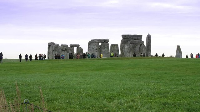 4k Tourists at Stonehenge England