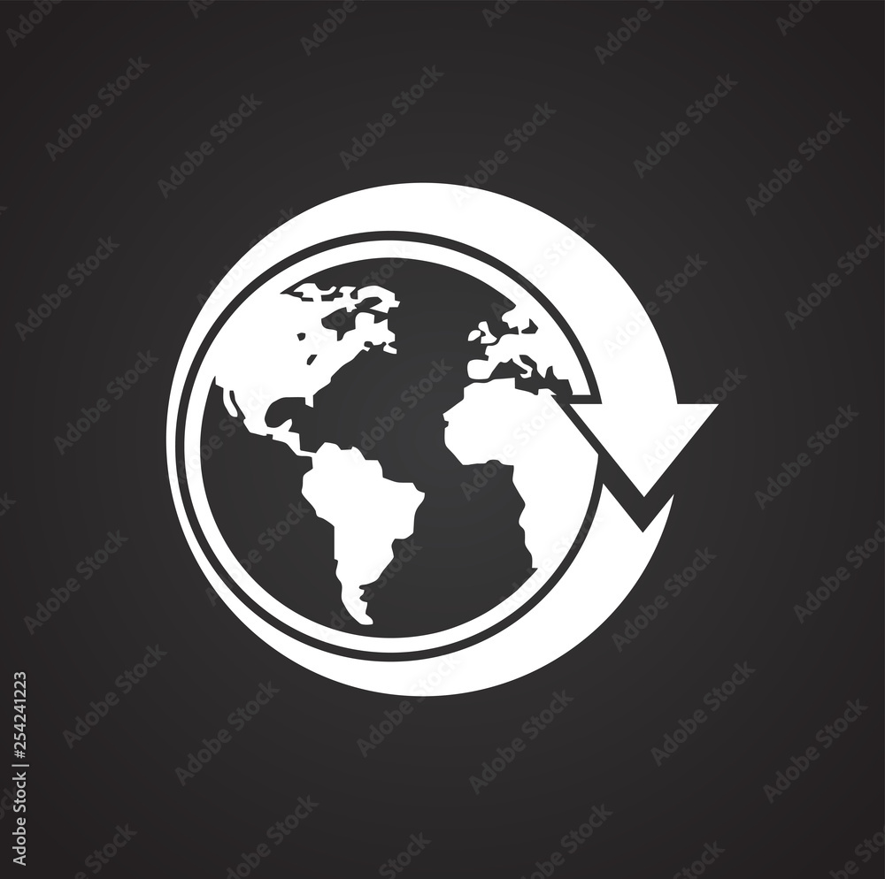Poster globe related icon on background for graphic and web design. simple vector sign. internet concept sy