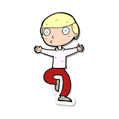 sticker of a cartoon startled man