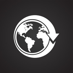 Globe related icon on background for graphic and web design. Simple vector sign. Internet concept symbol for website button or mobile app.