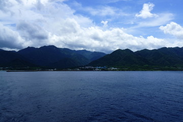 Beautiful primeval island Yakushima seen from the boat, Kyushu, Japan