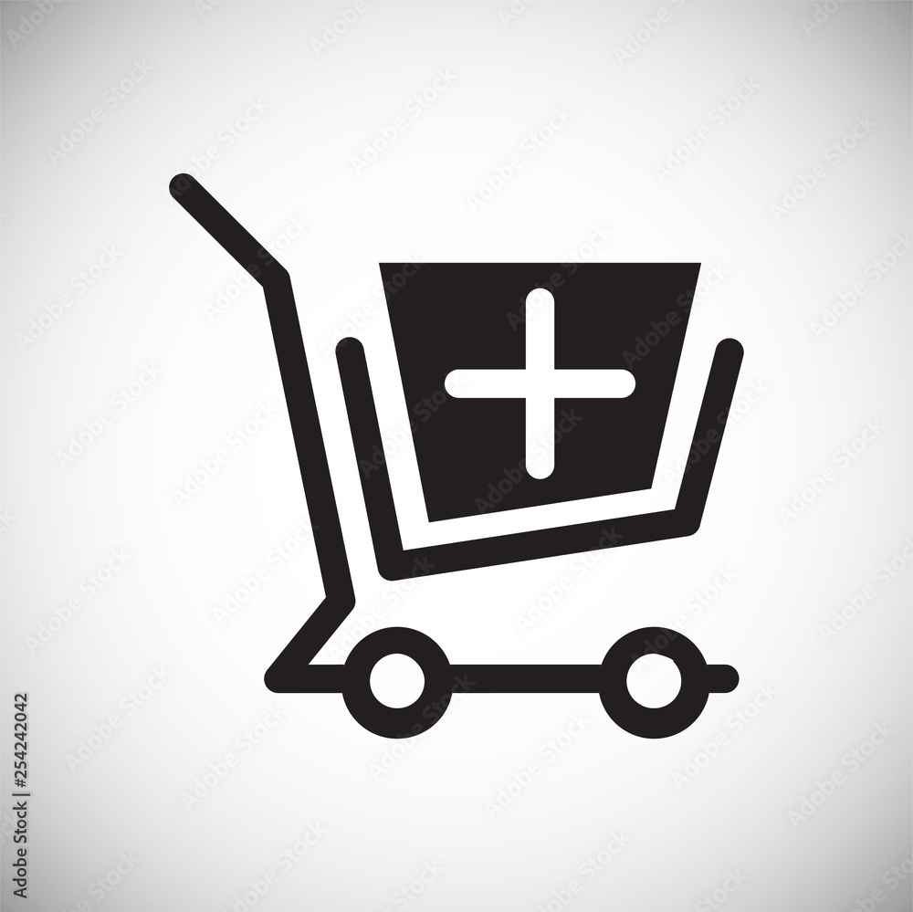 Poster shop cart icon on background for graphic and web design. simple vector sign. internet concept symbol