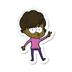 sticker of a cartoon woman