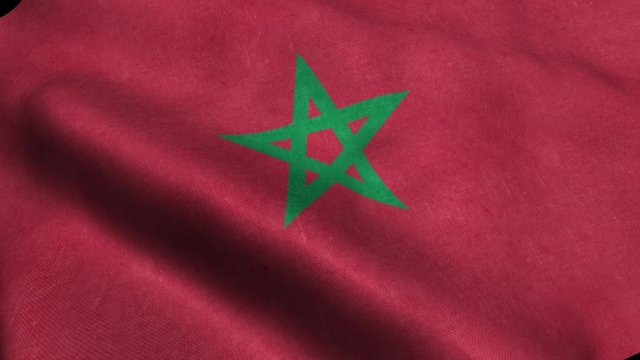 Morocco Flag Seamless Looping Waving Animation