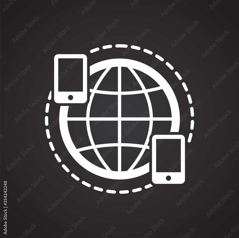 Poster globe related icon on background for graphic and web design. simple vector sign. internet concept sy