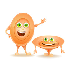 Two cartoon characters funny plates. Cute kitchenware