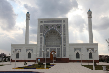 White mosque in Tashkent in Uzbekistan