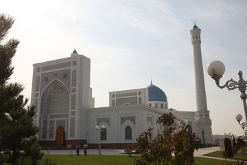 White mosque in Tashkent in Uzbekistan