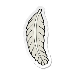 sticker of a cartoon feather