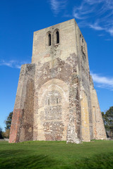 Fototapeta na wymiar Tower of Saint Winoc Abbey, Bergues, Nord Pas de Calais, France