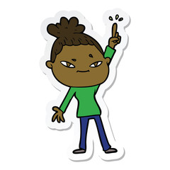 sticker of a cartoon woman