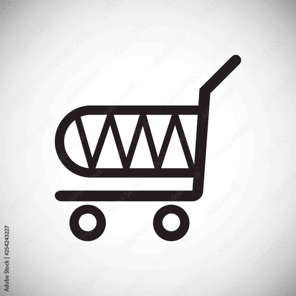 Poster shop cart icon on background for graphic and web design. simple vector sign. internet concept symbol