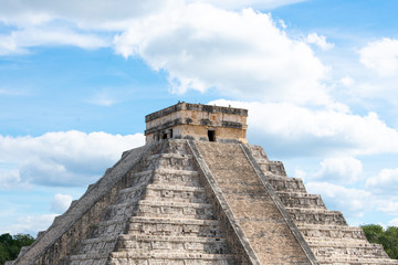 Fototapeta na wymiar Old Ancient Ruins Of Chichen Itza, Temple of Kukulcan. Pre - Columbian Mayan City
