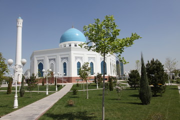 White mosque in Tashkent in Uzbekistan