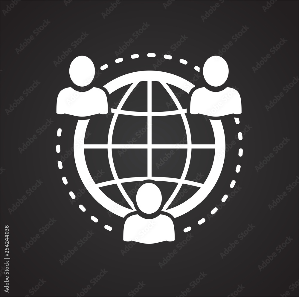 Poster globe related icon on background for graphic and web design. simple vector sign. internet concept sy