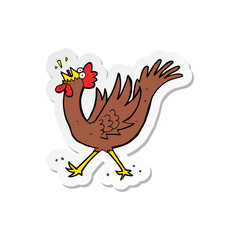 sticker of a cartoon rooster