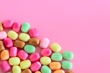 sweets candy  on pink