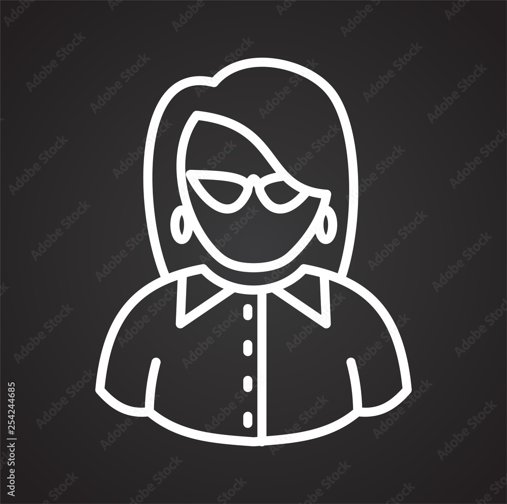 Poster person icon on background for graphic and web design. simple vector sign. internet concept symbol fo