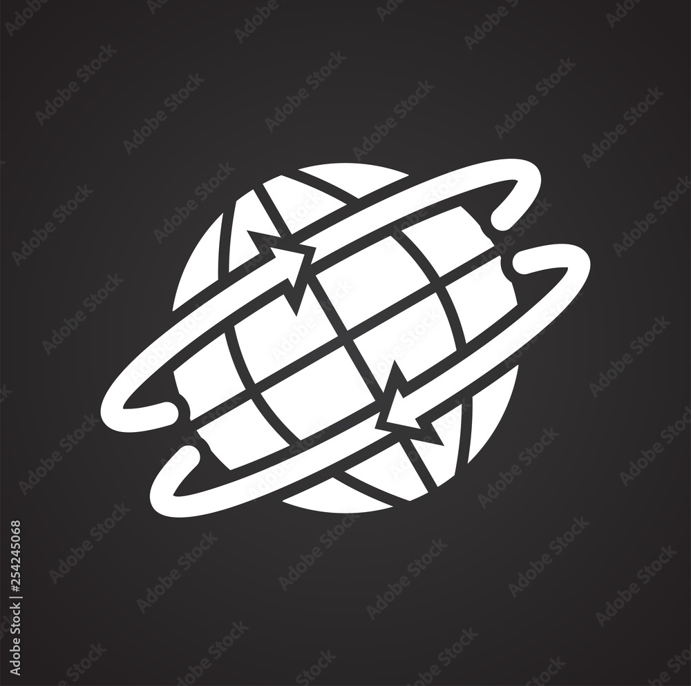 Poster globe related icon on background for graphic and web design. simple vector sign. internet concept sy