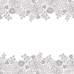 Lace pattern updown white and brown background