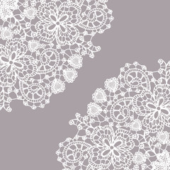 Delicate fine lace texture with heart elements + Elegant and beautiful pattern for your design - obrazy, fototapety, plakaty