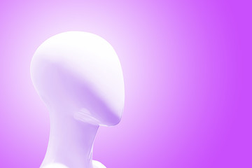 Head of white mannequin on pink background
