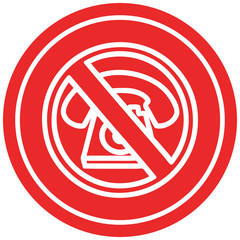 no cold calling circular icon