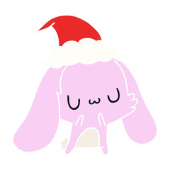 christmas cartoon of kawaii rabbit