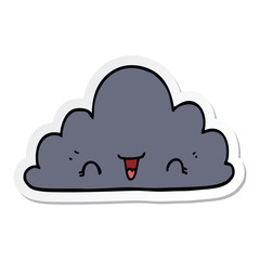 sticker of a cute cartoon cloud