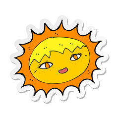 sticker of a cartoon pretty sun