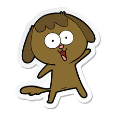 sticker of a cute cartoon dog
