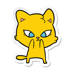 sticker of a cute cartoon cat