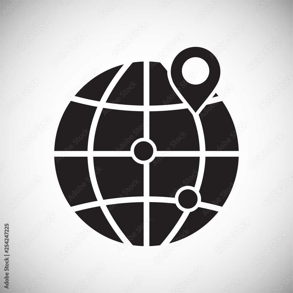 Poster globe related icon on background for graphic and web design. simple vector sign. internet concept sy