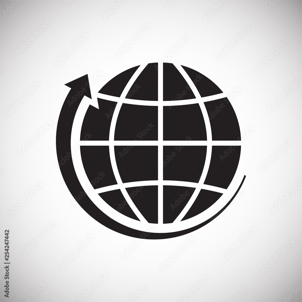 Poster globe related icon on background for graphic and web design. simple vector sign. internet concept sy