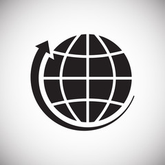 Globe related icon on background for graphic and web design. Simple vector sign. Internet concept symbol for website button or mobile app.