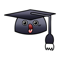 gradient shaded cartoon graduation hat