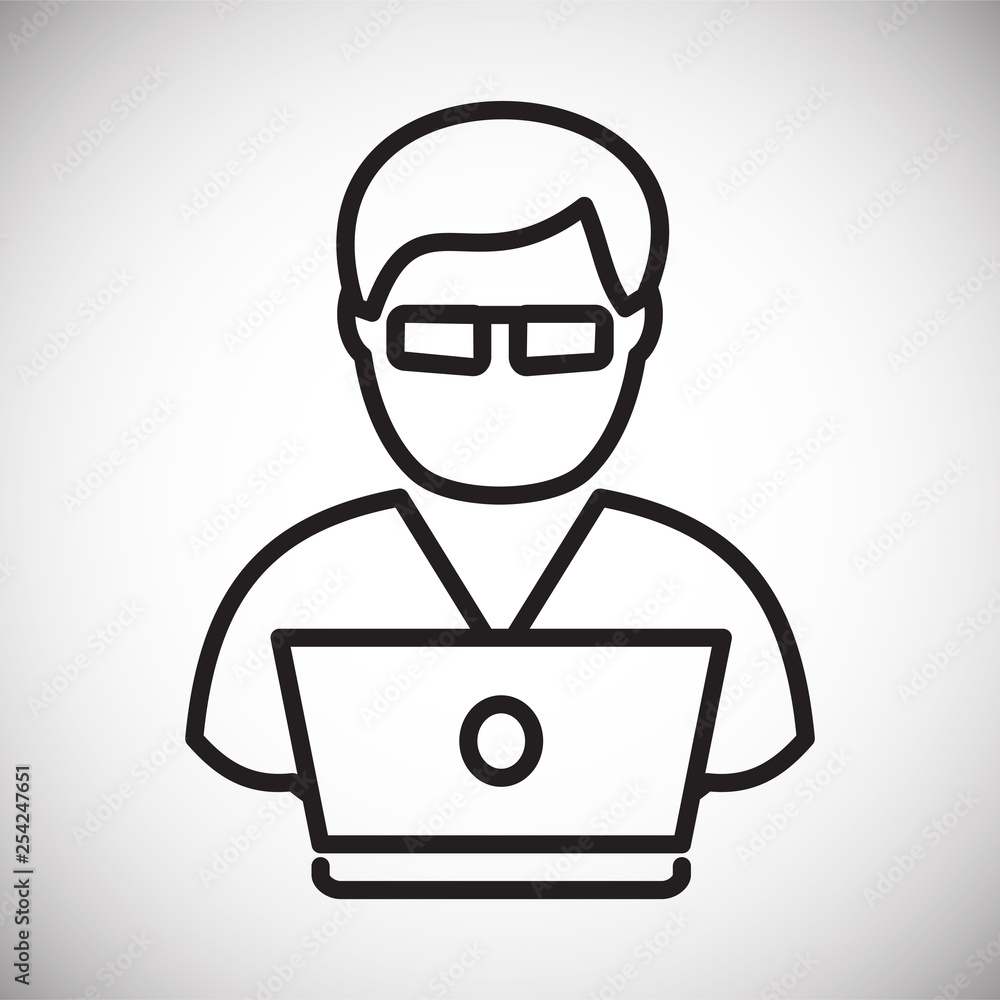 Poster person icon on background for graphic and web design. simple vector sign. internet concept symbol fo