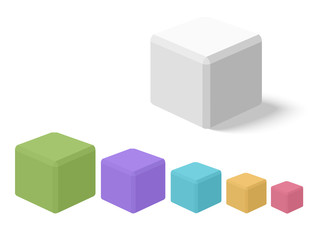 Multi-colored cubes. Vector illustration