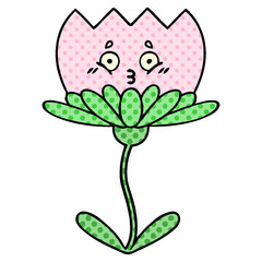 comic book style cartoon flower