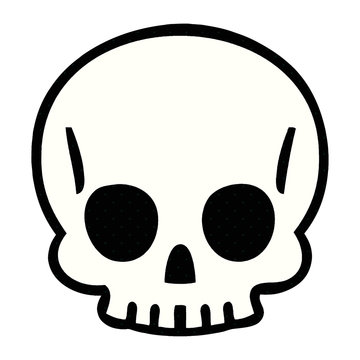quirky comic book style cartoon skull