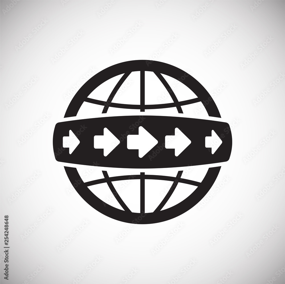 Poster globe related icon on background for graphic and web design. simple vector sign. internet concept sy