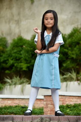 Standing Prep Asian Child Girl Student