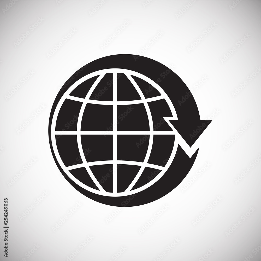 Poster globe related icon on background for graphic and web design. simple vector sign. internet concept sy