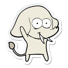 sticker of a happy cartoon elephant