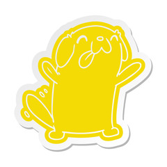 cartoon sticker kawaii of a cute dog
