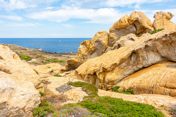 Panoramic to the sea from the Camel Rock