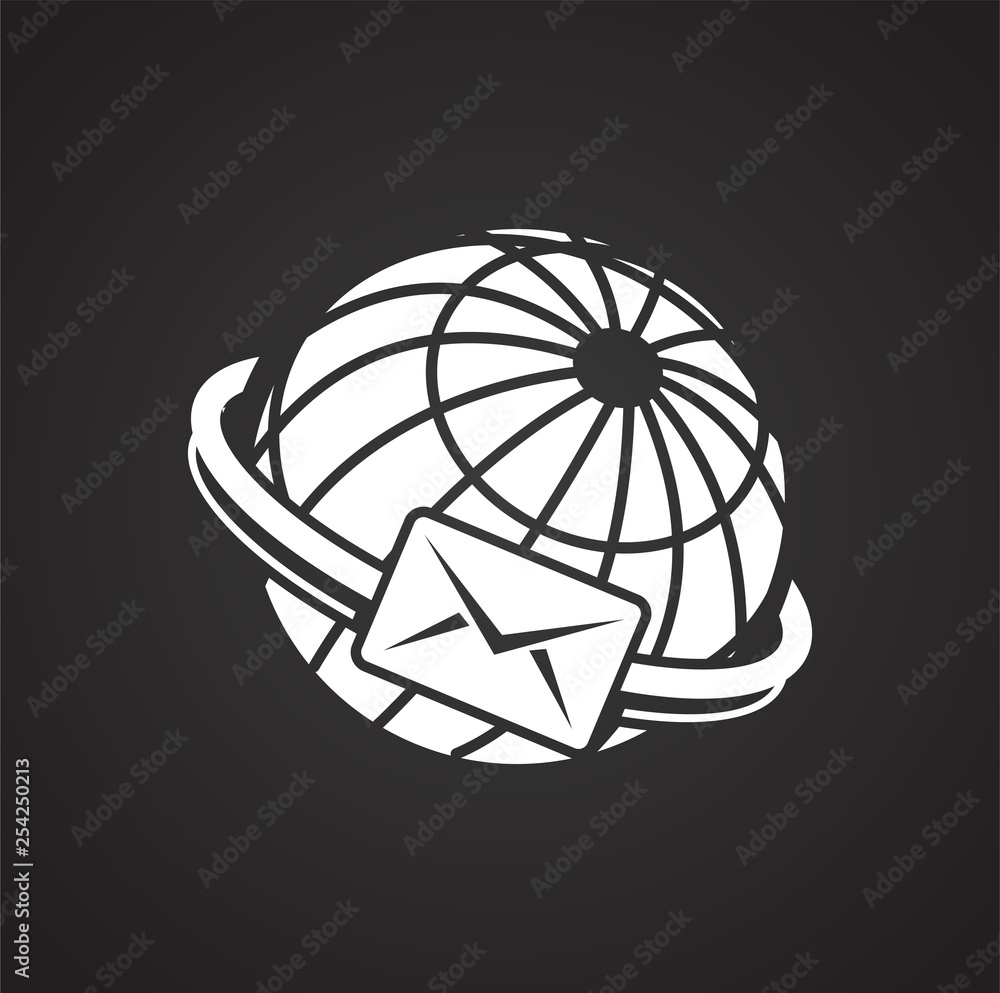 Poster globe related icon on background for graphic and web design. simple vector sign. internet concept sy