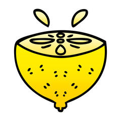 quirky gradient shaded cartoon lemon